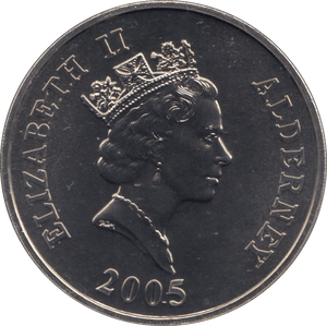2005 FIVE POUND COIN ALDERNEY - WORLD COINS - Cambridgeshire Coins