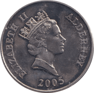 2005 FIVE POUNDS HMS WARSPITE ALDERNEY - WORLD COINS - Cambridgeshire Coins