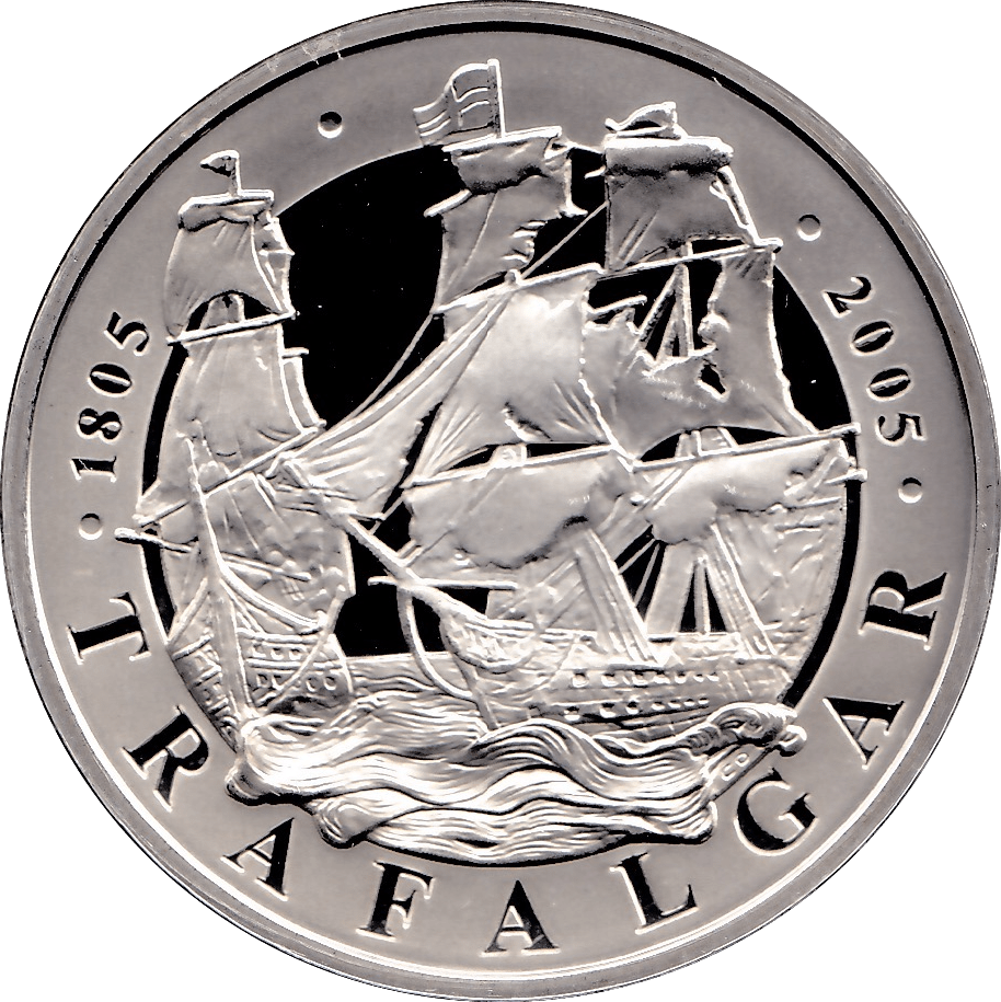 2005 FIVE POUNDS SILVER PROOF TRAFALGAR - SILVER WORLD COINS - Cambridgeshire Coins