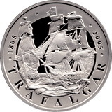 2005 FIVE POUNDS SILVER PROOF TRAFALGAR - SILVER WORLD COINS - Cambridgeshire Coins
