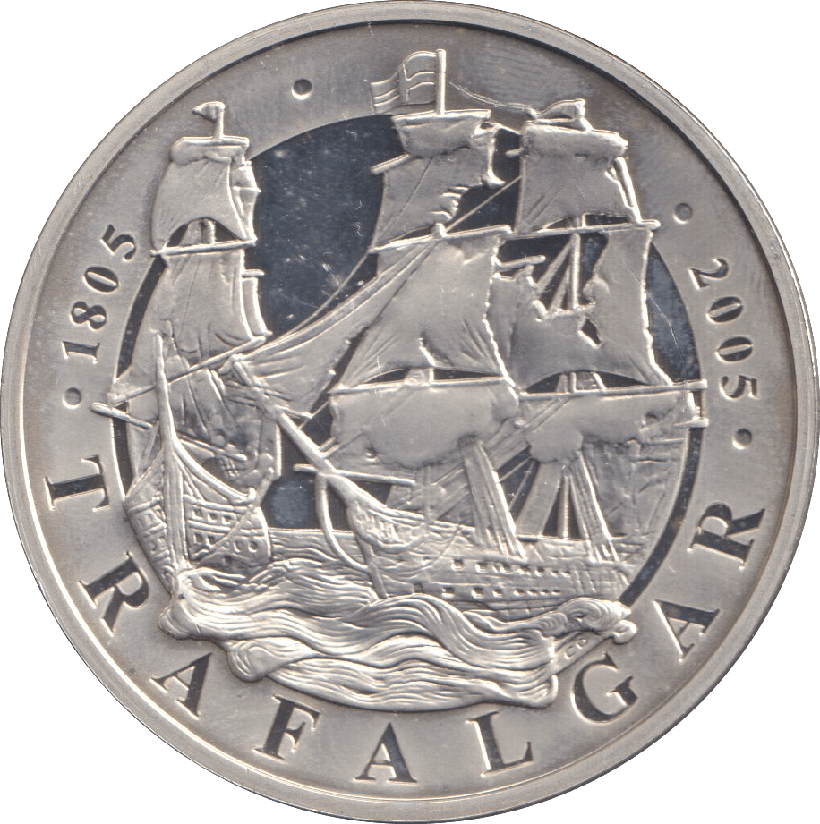2005 FIVE POUNDS SILVER PROOF TRAFALGAR - SILVER WORLD COINS - Cambridgeshire Coins