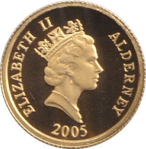 2005 GOLD 1 POUND NELSON ALDERNEY 1/25 OUNCE - GOLD WORLD COINS - Cambridgeshire Coins