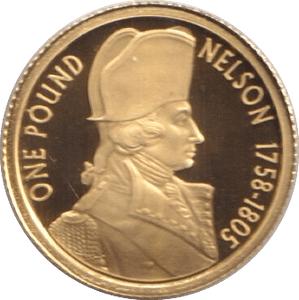 2005 GOLD 1 POUND NELSON ALDERNEY 1/25 OUNCE - GOLD WORLD COINS - Cambridgeshire Coins