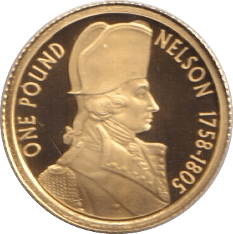 2005 GOLD 1 POUND NELSON ALDERNEY 1/25 OUNCE - GOLD WORLD COINS - Cambridgeshire Coins