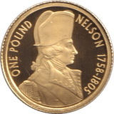 2005 GOLD 1 POUND NELSON ALDERNEY 1/25 OUNCE - GOLD WORLD COINS - Cambridgeshire Coins