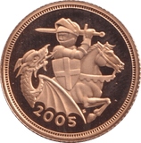 2005 GOLD HALF SOVEREIGN ( PROOF ) - HALF SOVEREIGN - Cambridgeshire Coins