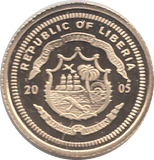 2005 GOLD TEN DOLLARS LIBERIA ( PROOF ) - GOLD WORLD COINS - Cambridgeshire Coins