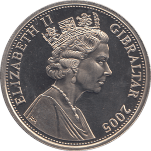 2005 ONE CROWN BATTLE OF TRAFALGAR ( BU ) - WORLD COINS - Cambridgeshire Coins
