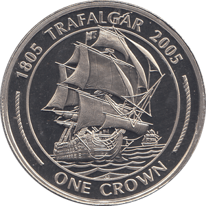 2005 ONE CROWN BATTLE OF TRAFALGAR ( BU ) - WORLD COINS - Cambridgeshire Coins