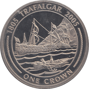 2005 ONE CROWN BATTLE OF TRAFALGAR ( BU ) - WORLD COINS - Cambridgeshire Coins