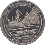 2005 ONE CROWN BATTLE OF TRAFALGAR ( BU ) - WORLD COINS - Cambridgeshire Coins