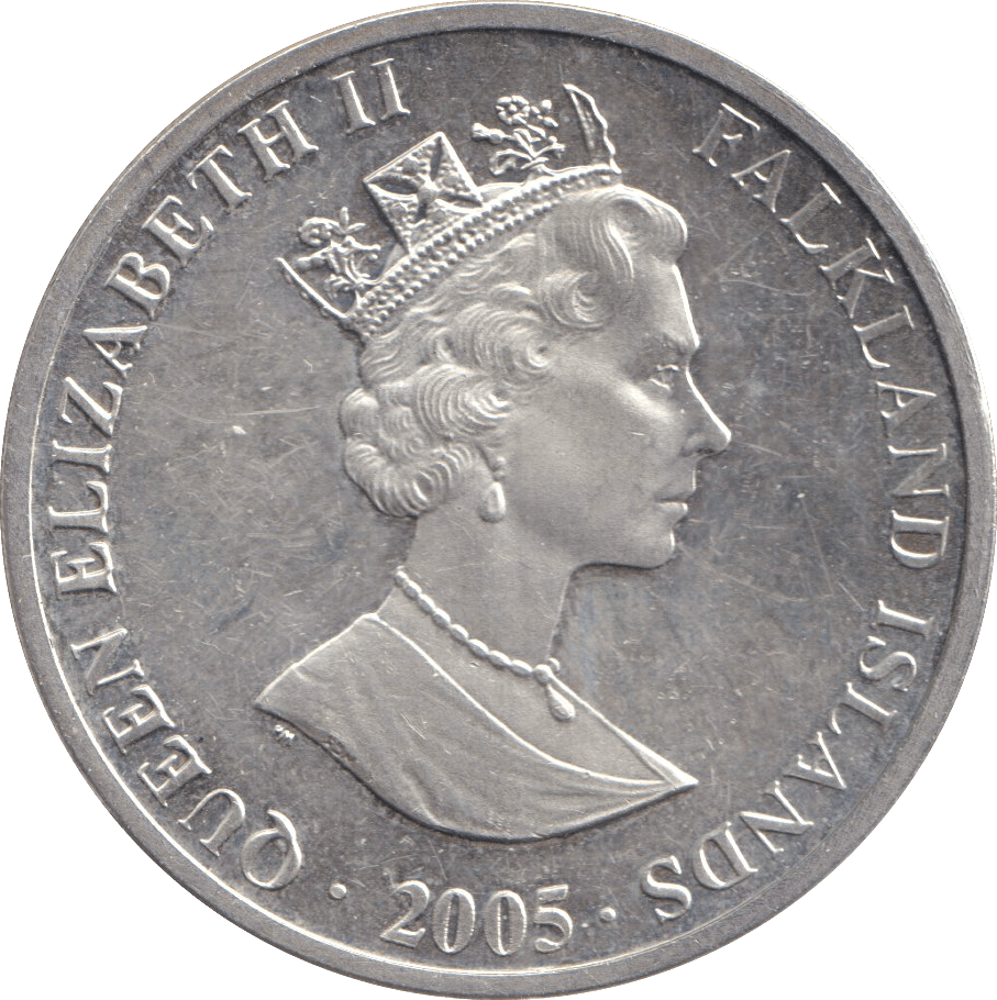 2005 ONE CROWN FALKLAND ISLANDS WEDDING OF CHARLES AND CAMILLA - SILVER WORLD COINS - Cambridgeshire Coins