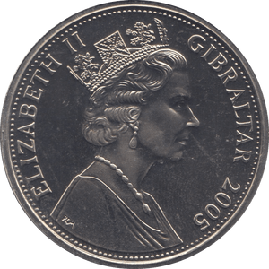 2005 ONE CROWN GIBRALTAR F438 - WORLD COINS - Cambridgeshire Coins
