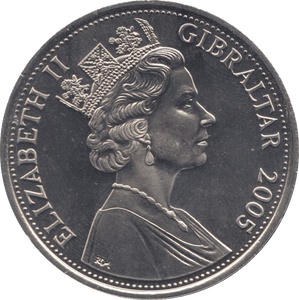 2005 ONE CROWN GIBRALTAR F462 - WORLD COINS - Cambridgeshire Coins