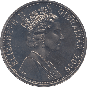 2005 ONE CROWN GIBRALTAR F493 - WORLD COINS - Cambridgeshire Coins
