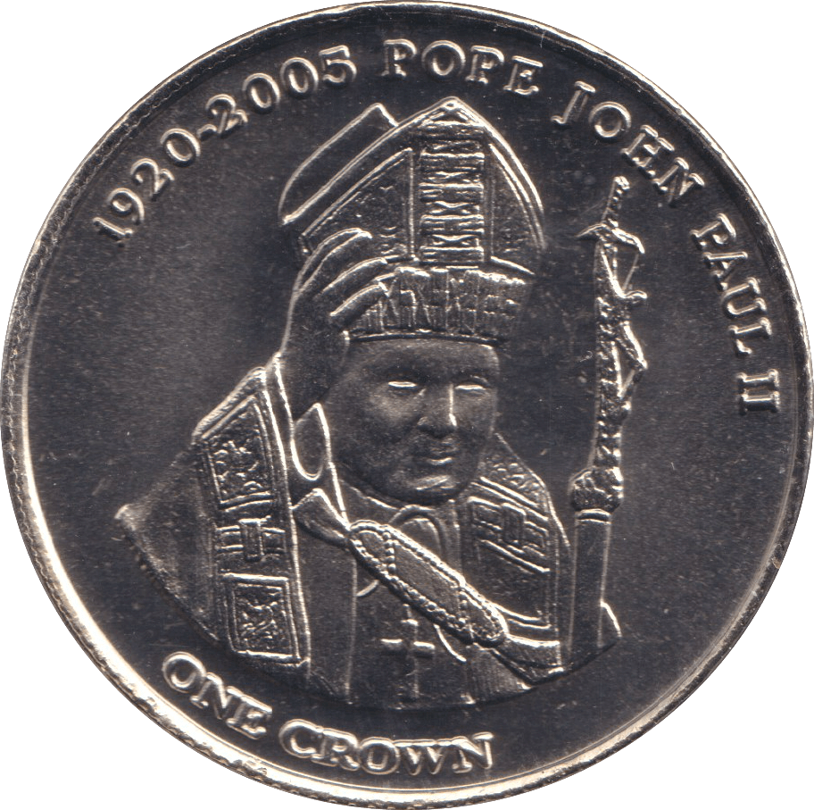 2005 ONE CROWN POPE JOHN PAUL II TRISTAN DA CUNHA - WORLD COINS - Cambridgeshire Coins