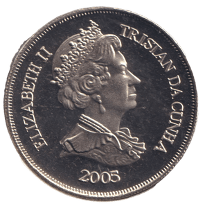 2005 ONE CROWN POPE JOHN PAUL II TRISTAN DA CUNHA - WORLD COINS - Cambridgeshire Coins