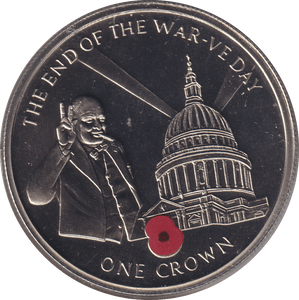 2005 ONE CROWN THE END OF THE WAR - VE DAY (BU) - CROWN - Cambridgeshire Coins