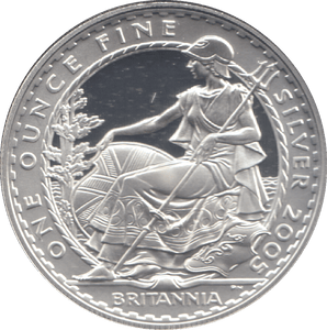2005 ONE OUNCE FINE SILVER BRITANNIA TWO POUND COIN - SILVER BRITANNIA - Cambridgeshire Coins
