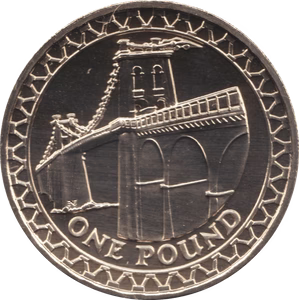 2005 BRILLIANT UNCIRCULATED £1 COIN PRESENTATION PACK MENAI BRIDGE WALES 2005