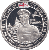 2005 PROOF SILVER FIVE POUNDS- ANDREW CUNNINGHAM - Silver Proof - Cambridgeshire Coins