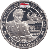 2005 PROOF SILVER FIVE POUNDS- JOHN WOODWARD - Silver Proof - Cambridgeshire Coins