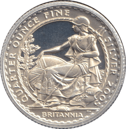 2005 SILVER 1/4 OZ BRITANNIA 50 PENCE - SILVER WORLD COINS - Cambridgeshire Coins