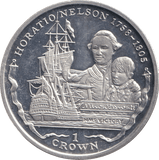 2005 SILVER ONE CROWN FALKLAND ISLANDS HORATIO/NELSON - SILVER WORLD COINS - Cambridgeshire Coins