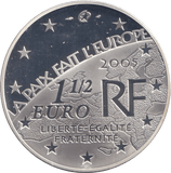2005 SILVER PROOF 1 1/2 EUROS FRANCE - SILVER WORLD COINS - Cambridgeshire Coins
