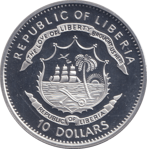 2005 SILVER PROOF 10 DOLLAR REPUBLIC OF LIBERIA - SILVER WORLD COINS - Cambridgeshire Coins