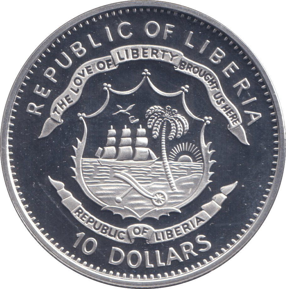 2005 SILVER PROOF 10 DOLLAR REPUBLIC OF LIBERIA - SILVER WORLD COINS - Cambridgeshire Coins
