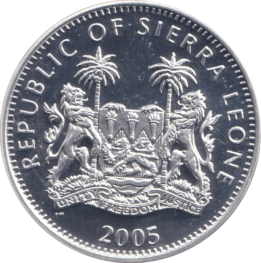2005 SILVER PROOF 10 DOLLAR REPUBLIC OF SIERRA LEONE - SILVER WORLD COINS - Cambridgeshire Coins