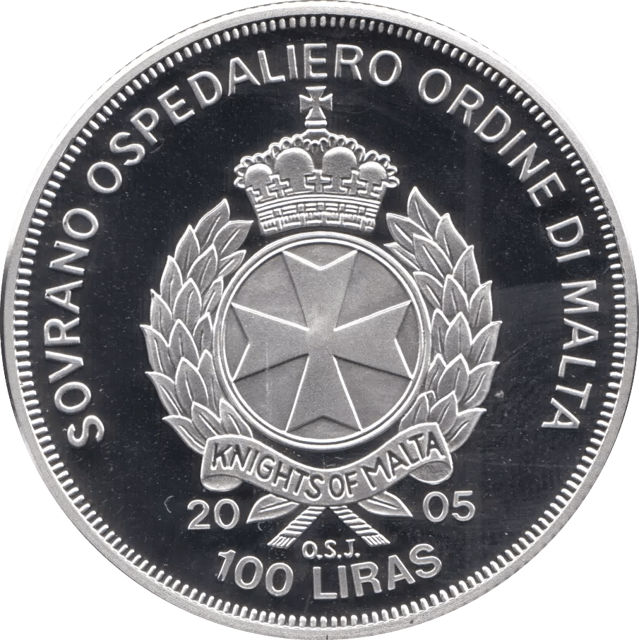 2005 SILVER PROOF 100 LIRA MALTA - SILVER WORLD COINS - Cambridgeshire Coins