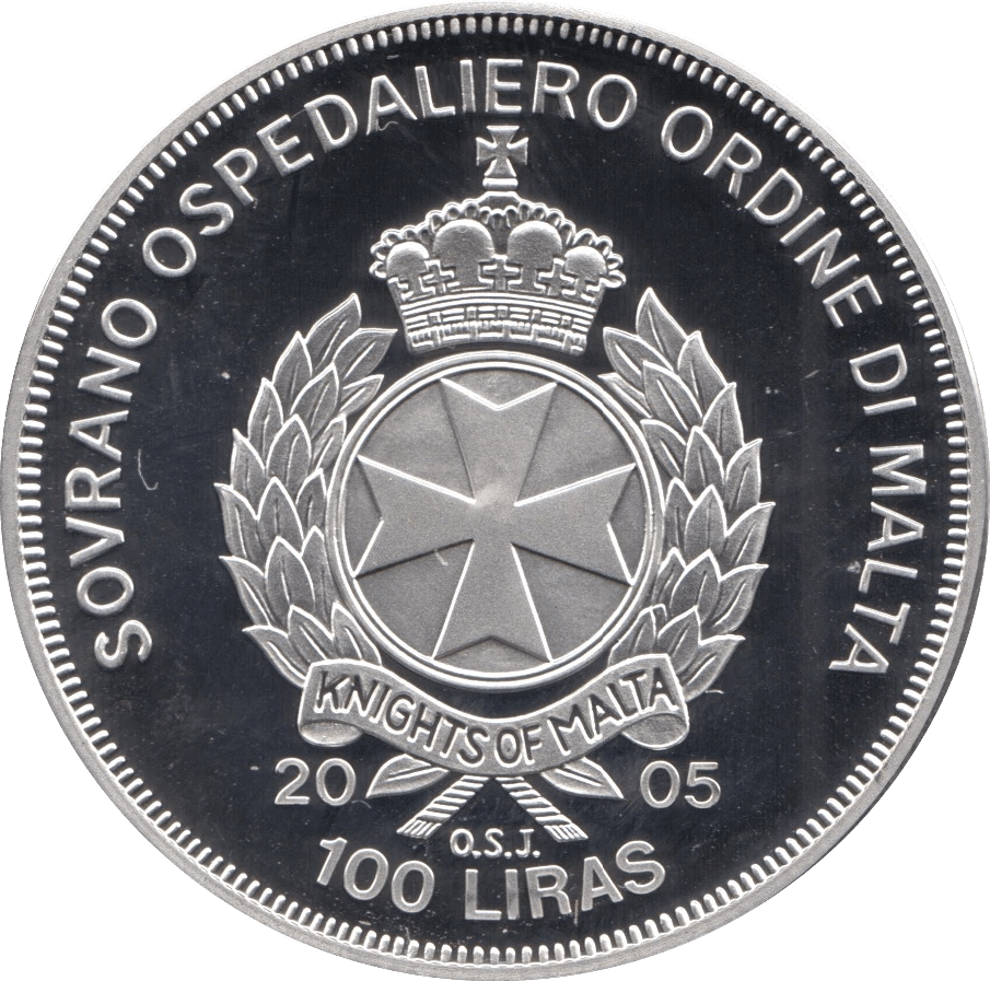2005 SILVER PROOF 100 LIRA MALTA - SILVER WORLD COINS - Cambridgeshire Coins