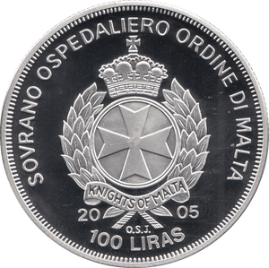 2005 SILVER PROOF 100 LIRA MALTA - SILVER WORLD COINS - Cambridgeshire Coins