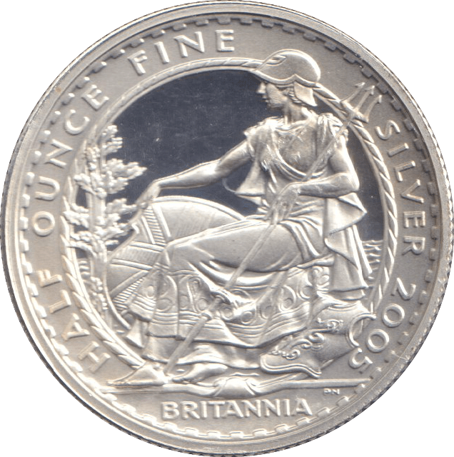 2005 SILVER PROOF 1/2 OZ BRITANNIA 1 POUND - SILVER WORLD COINS - Cambridgeshire Coins