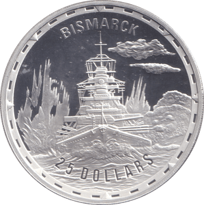 2005 SILVER PROOF 25 DOLLAR BISMARCK SOLOMON ISLANDS - SILVER WORLD COINS - Cambridgeshire Coins