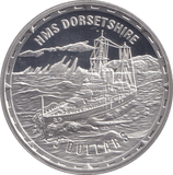2005 SILVER PROOF 25 DOLLAR HMS DORSETSHIRE SOLOMON ISLANDS - SILVER WORLD COINS - Cambridgeshire Coins