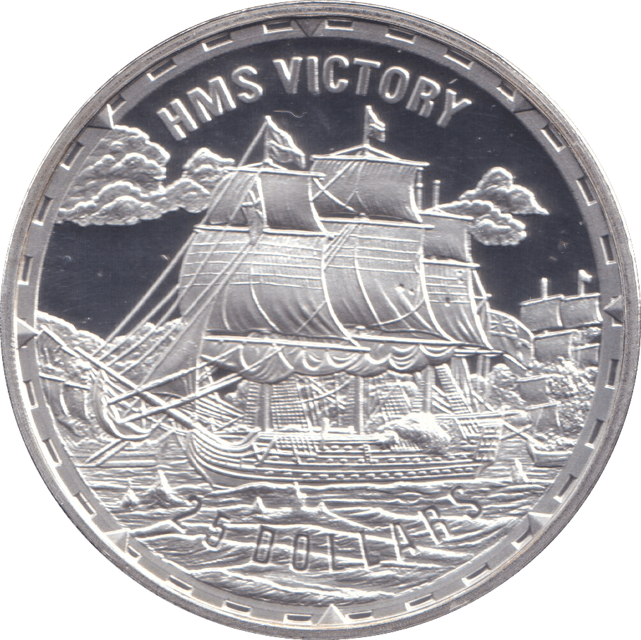 2005 SILVER PROOF 25 DOLLAR HMS VICTORY - SILVER WORLD COINS - Cambridgeshire Coins