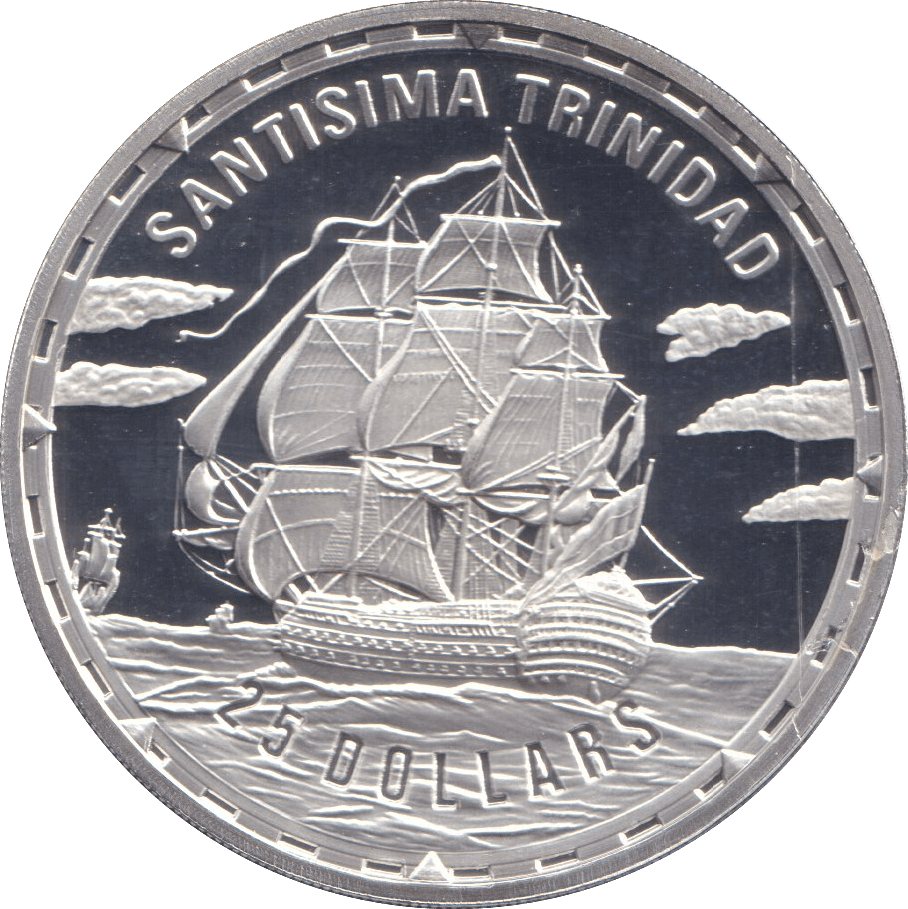 2005 SILVER PROOF 25 DOLLAR SANTISIMA TRINIDAD - SILVER WORLD COINS - Cambridgeshire Coins