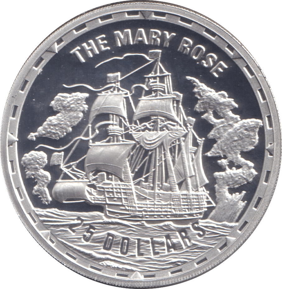 2005 SILVER PROOF 25 DOLLAR THE MARY ROSE SOLOMON ISLANDS - SILVER WORLD COINS - Cambridgeshire Coins