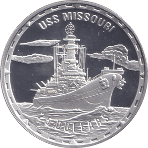 2005 SILVER PROOF 25 DOLLAR USS MISSOURI SOLOMON ISLANDS - SILVER WORLD COINS - Cambridgeshire Coins