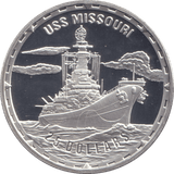 2005 SILVER PROOF 25 DOLLAR USS MISSOURI - SILVER WORLD COINS - Cambridgeshire Coins