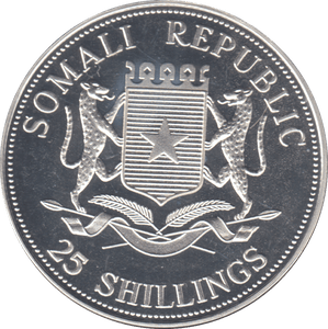 2005 SILVER PROOF 25 SHILLING REPUBLIC OF SOMALIA - SILVER WORLD COINS - Cambridgeshire Coins
