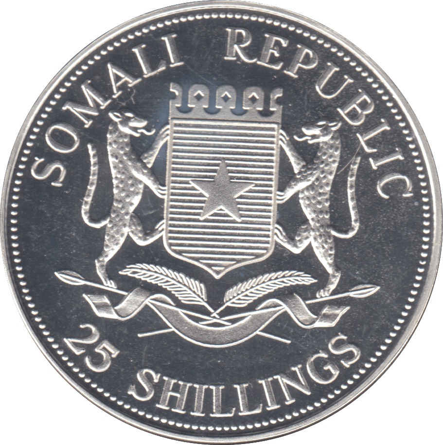 2005 SILVER PROOF 25 SHILLING REPUBLIC OF SOMALIA - SILVER WORLD COINS - Cambridgeshire Coins