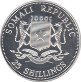 2005 SILVER PROOF 25 SHILLING REPUBLIC OF SOMALIA - SILVER WORLD COINS - Cambridgeshire Coins