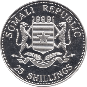 2005 SILVER PROOF 25 SHILLING REPUBLIC OF SOMALIA - SILVER WORLD COINS - Cambridgeshire Coins