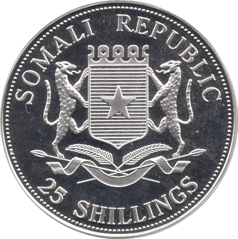 2005 SILVER PROOF 25 SHILLING REPUBLIC OF SOMALIA - SILVER WORLD COINS - Cambridgeshire Coins