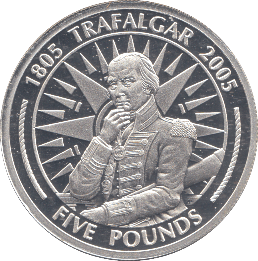 2005 SILVER PROOF 5 POUND COIN GIBRALTAR - SILVER WORLD COINS - Cambridgeshire Coins