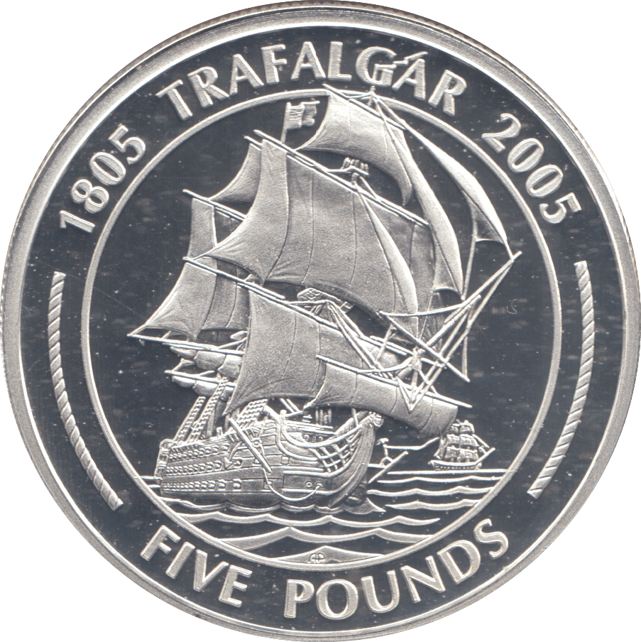 2005 SILVER PROOF 5 POUND COIN GIBRALTAR - SILVER WORLD COINS - Cambridgeshire Coins